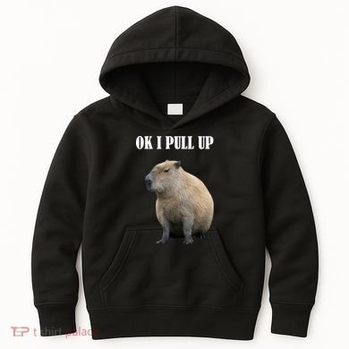 Ok I Pull Up Capybara Funny Kids Hoodie