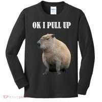 Ok I Pull Up Capybara Funny Kids Long Sleeve Shirt thumb 0