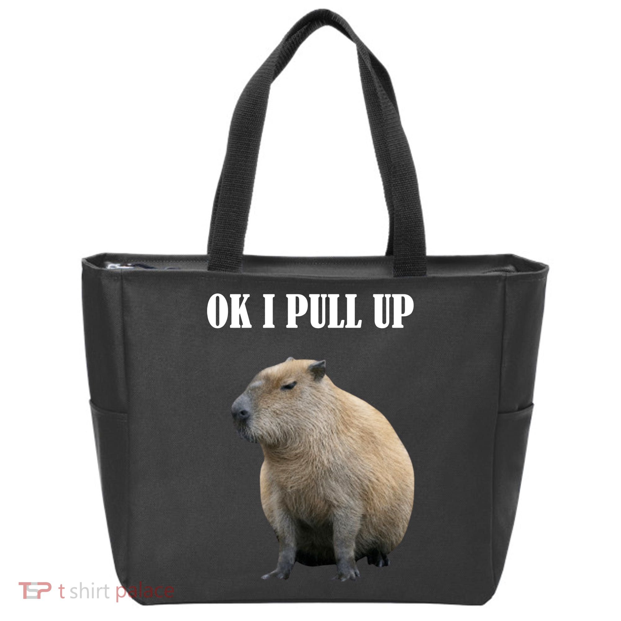 Ok I Pull Up Capybara Funny Tote Bag