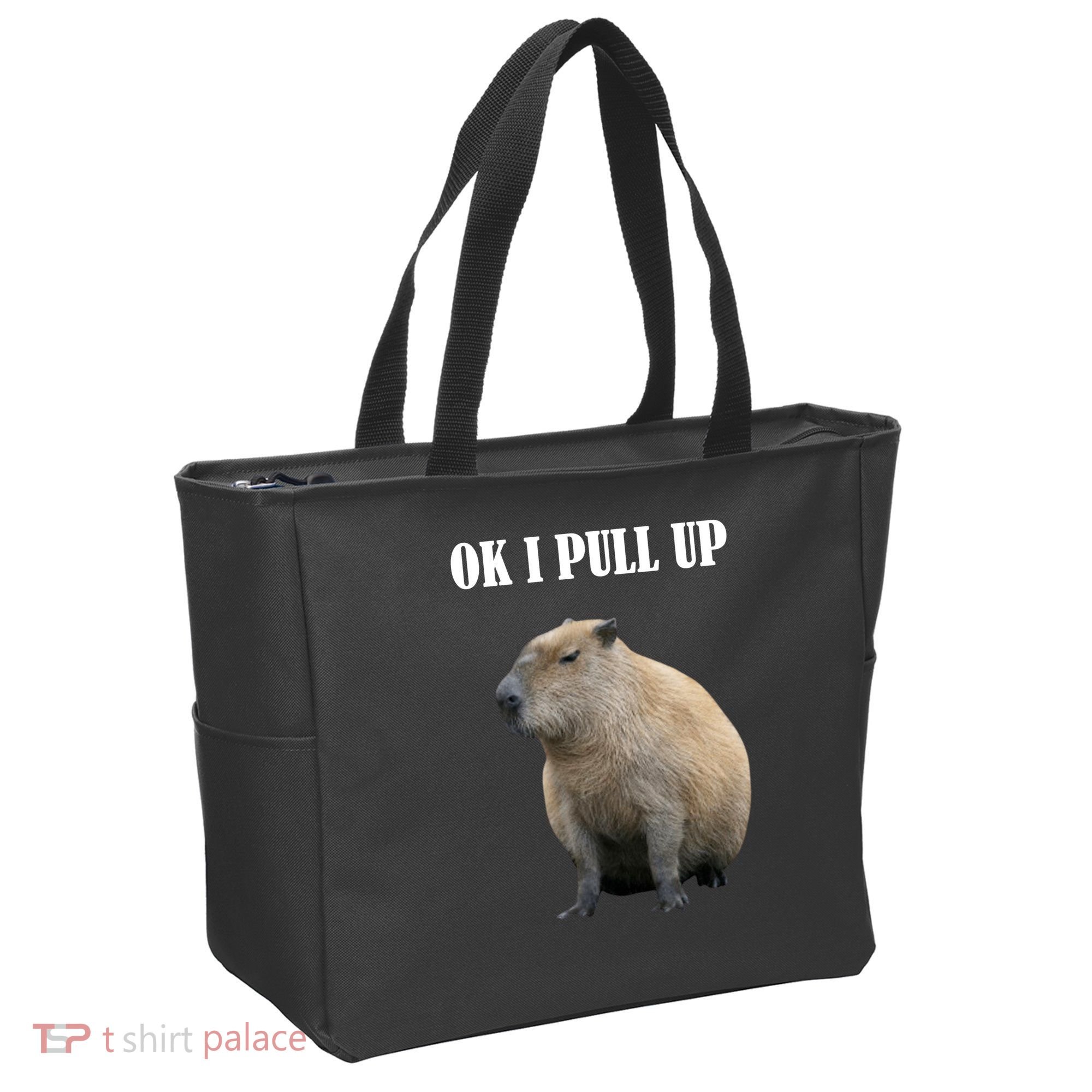 Ok I Pull Up Capybara Funny Tote Bag