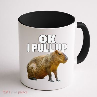 Ok I Pull Up Capybara Funny Capybara Lover Dank Meme Coffee Mug back