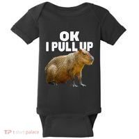 Ok I Pull Up Capybara Funny Capybara Lover Dank Meme Baby Bodysuit thumb 0