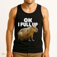 Ok I Pull Up Capybara Funny Capybara Lover Dank Meme Tank Top thumb 3