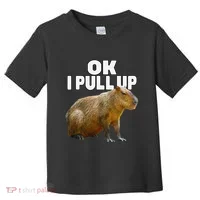 Ok I Pull Up Capybara Funny Capybara Lover Dank Meme Toddler T-Shirt thumb 0