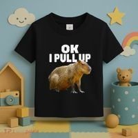 Ok I Pull Up Capybara Funny Capybara Lover Dank Meme Toddler T-Shirt thumb 3