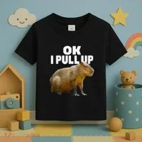 Ok I Pull Up Capybara Funny Capybara Lover Dank Meme Toddler T-Shirt thumb 3