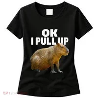 Ok I Pull Up Capybara Funny Capybara Lover Dank Meme Women's T-Shirt thumb 0