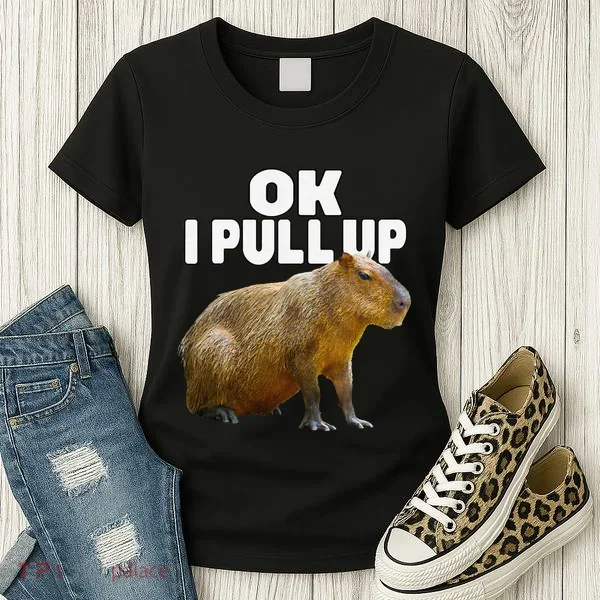 Ok I Pull Up Capybara Funny Capybara Lover Dank Meme Women's T-Shirt