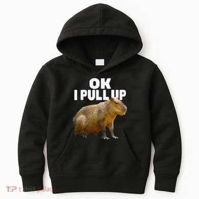 Ok I Pull Up Capybara Funny Capybara Lover Dank Meme Kids Hoodie