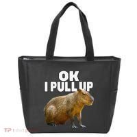 Ok I Pull Up Capybara Funny Capybara Lover Dank Meme Tote Bag thumb 0