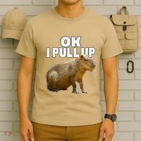 Ok I Pull Up Capybara Funny Capybara Lover Dank Meme T-Shirt thumb 6