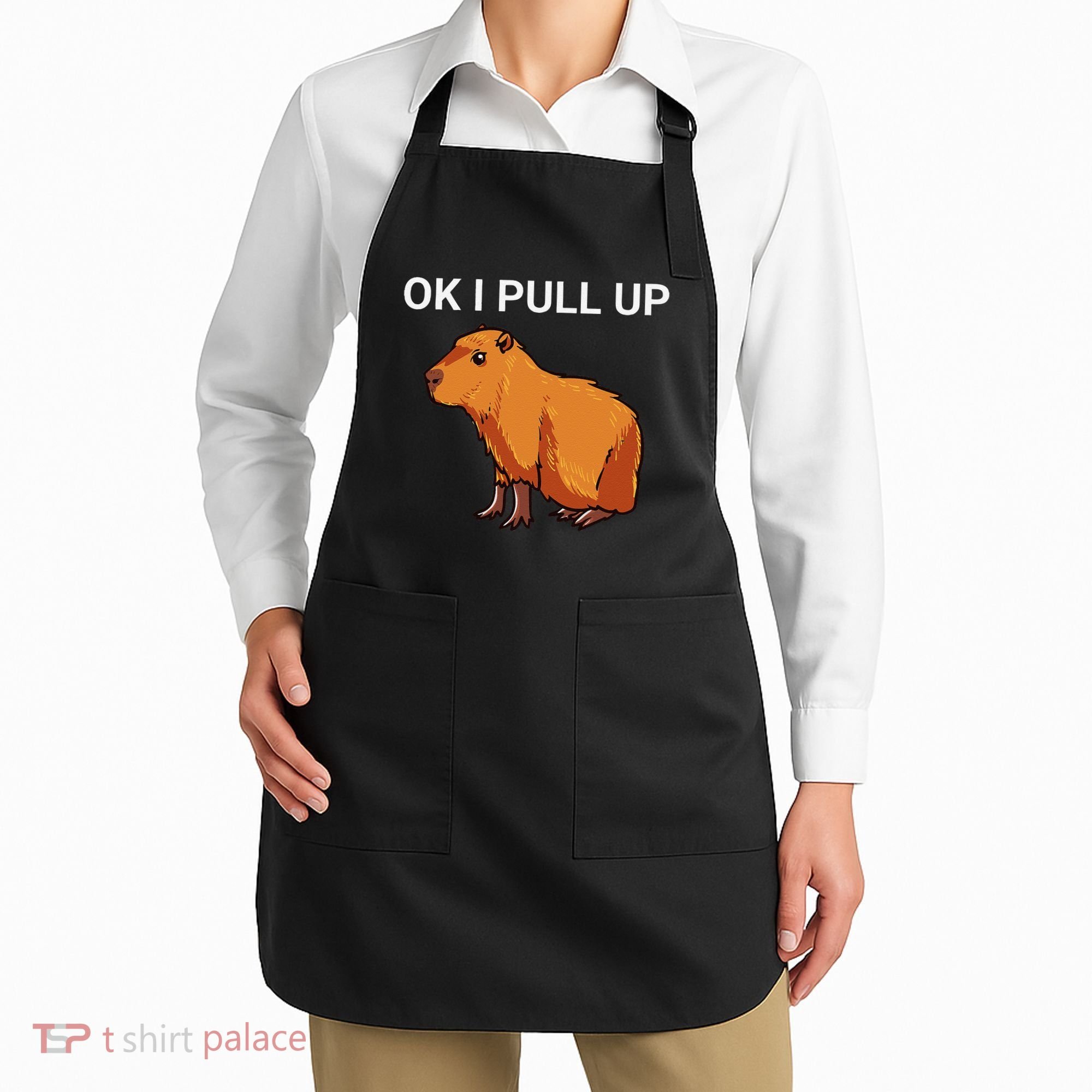 Ok I Pull Up Funny Capybara Dank Meme Apron