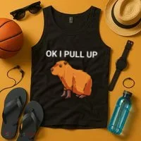 Ok I Pull Up Funny Capybara Dank Meme Tank Top thumb 4