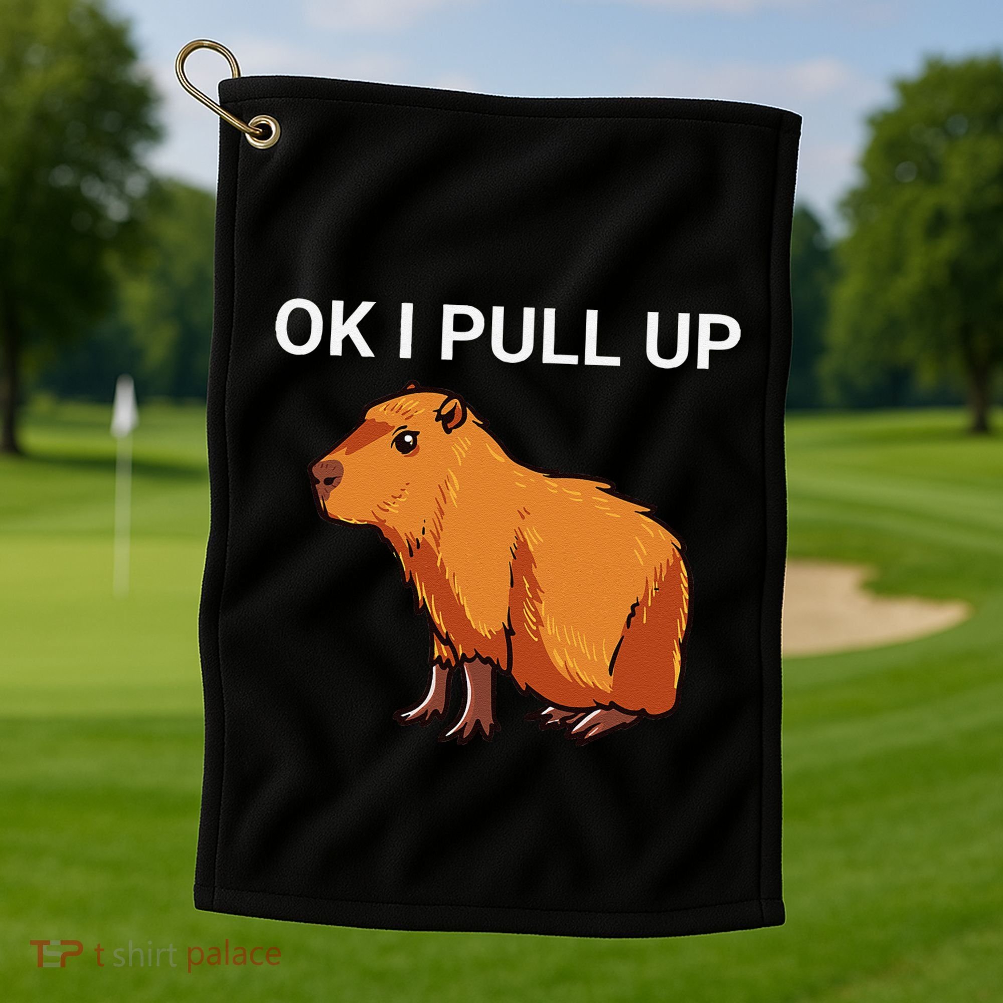 Ok I Pull Up Funny Capybara Dank Meme Golf Towel