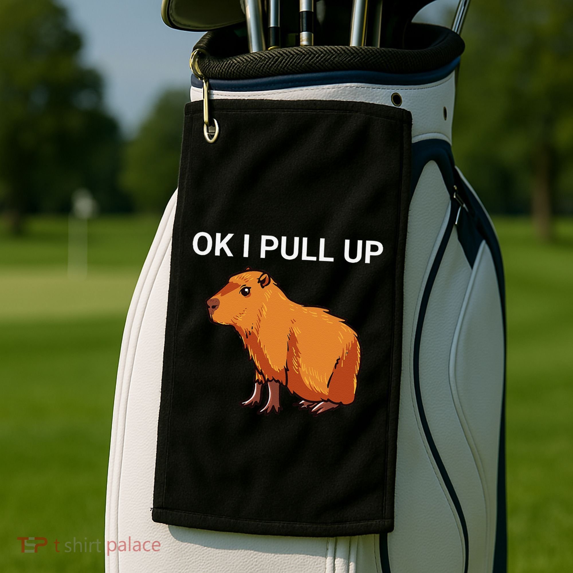 Ok I Pull Up Funny Capybara Dank Meme Golf Towel