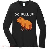 Ok I Pull Up Funny Capybara Dank Meme Women's Long Sleeve Shirt thumb 0
