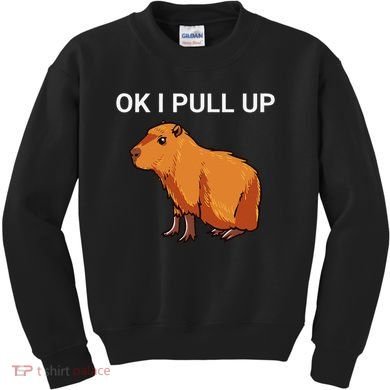 Ok I Pull Up Funny Capybara Dank Meme Kids Sweatshirt