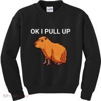 Ok I Pull Up Funny Capybara Dank Meme Kids Sweatshirt thumb 0