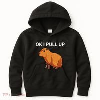 Ok I Pull Up Funny Capybara Dank Meme Kids Hoodie thumb 0