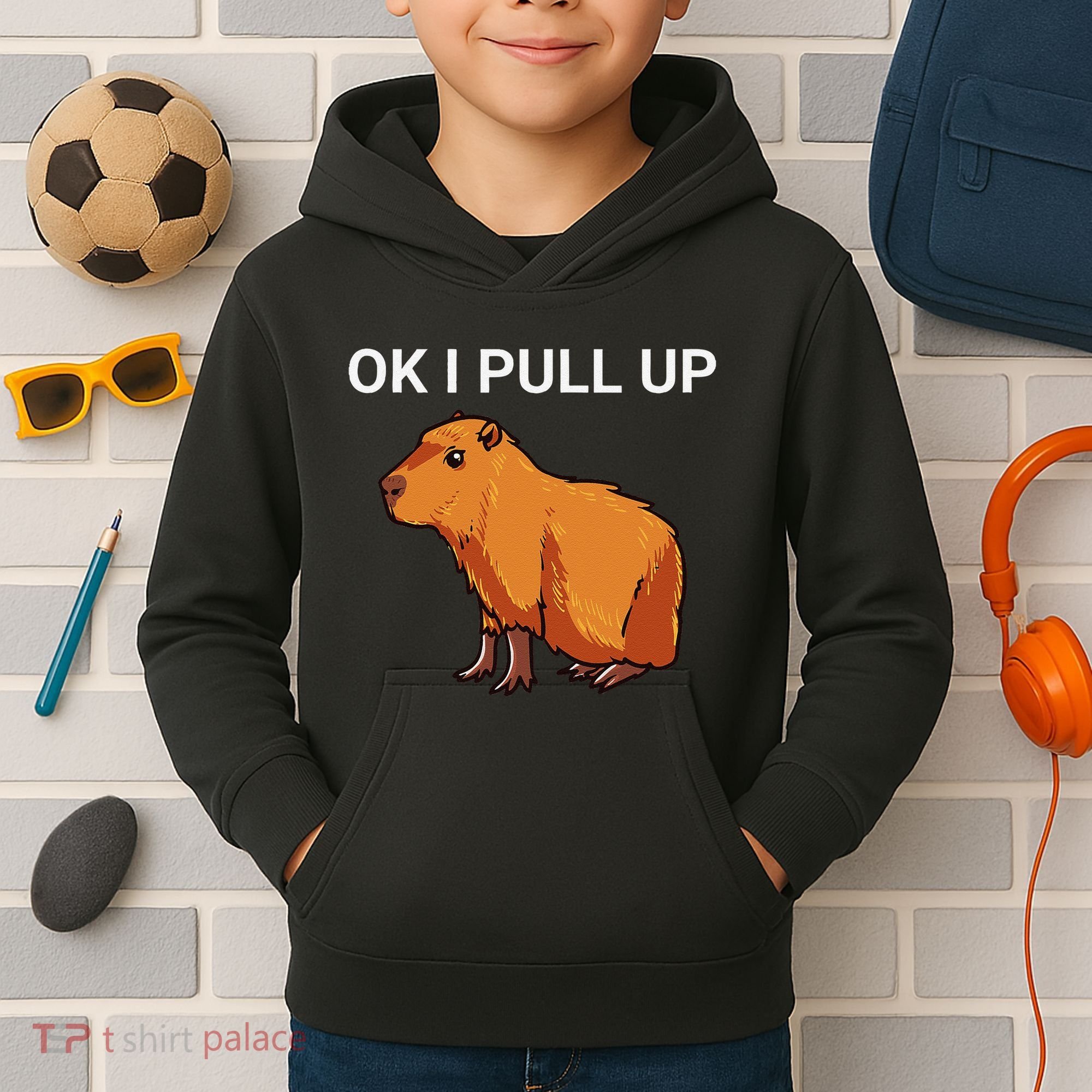 Ok I Pull Up Funny Capybara Dank Meme Kids Hoodie