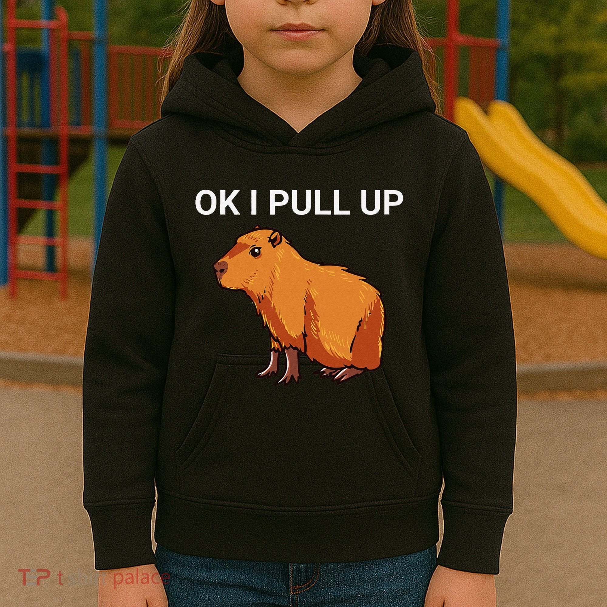 Ok I Pull Up Funny Capybara Dank Meme Kids Hoodie