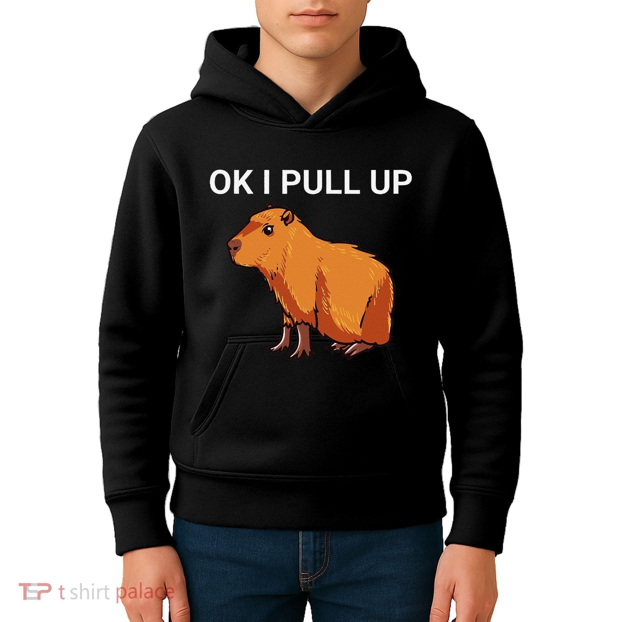 Ok I Pull Up Funny Capybara Dank Meme Kids Hoodie
