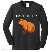 Ok I Pull Up Funny Capybara Dank Meme Kids Long Sleeve Shirt thumb 0