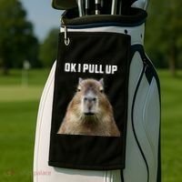 Ok I Pull Up Capybara Golf Towel thumb 2