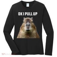 Ok I Pull Up Capybara Women's Long Sleeve Shirt thumb 0