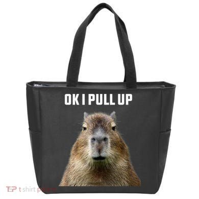 Ok I Pull Up Capybara Tote Bag