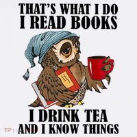 Owl I Read Books Drink Tea Know Things Funny Beanie thumb 2