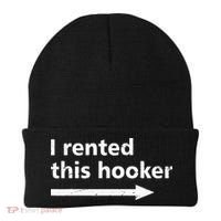 Offensive I Rented This Hooker Funny Adult Humor Saying Beanie thumb 0
