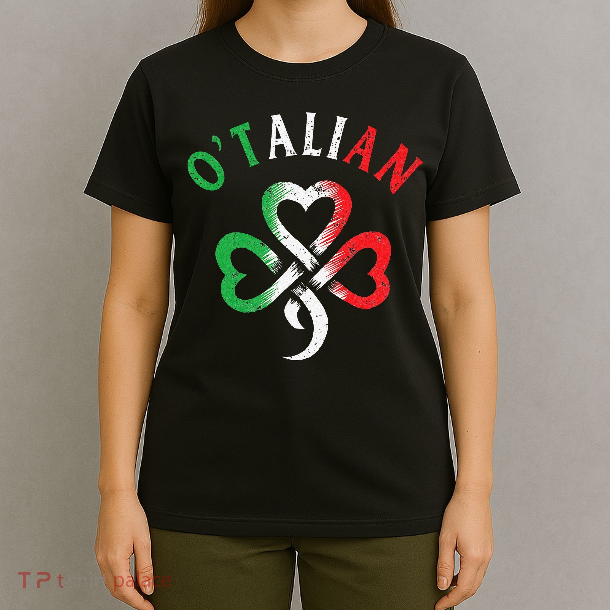 O'talian Italian St Patrick's Day Italia Flag Shamrock T-Shirt
