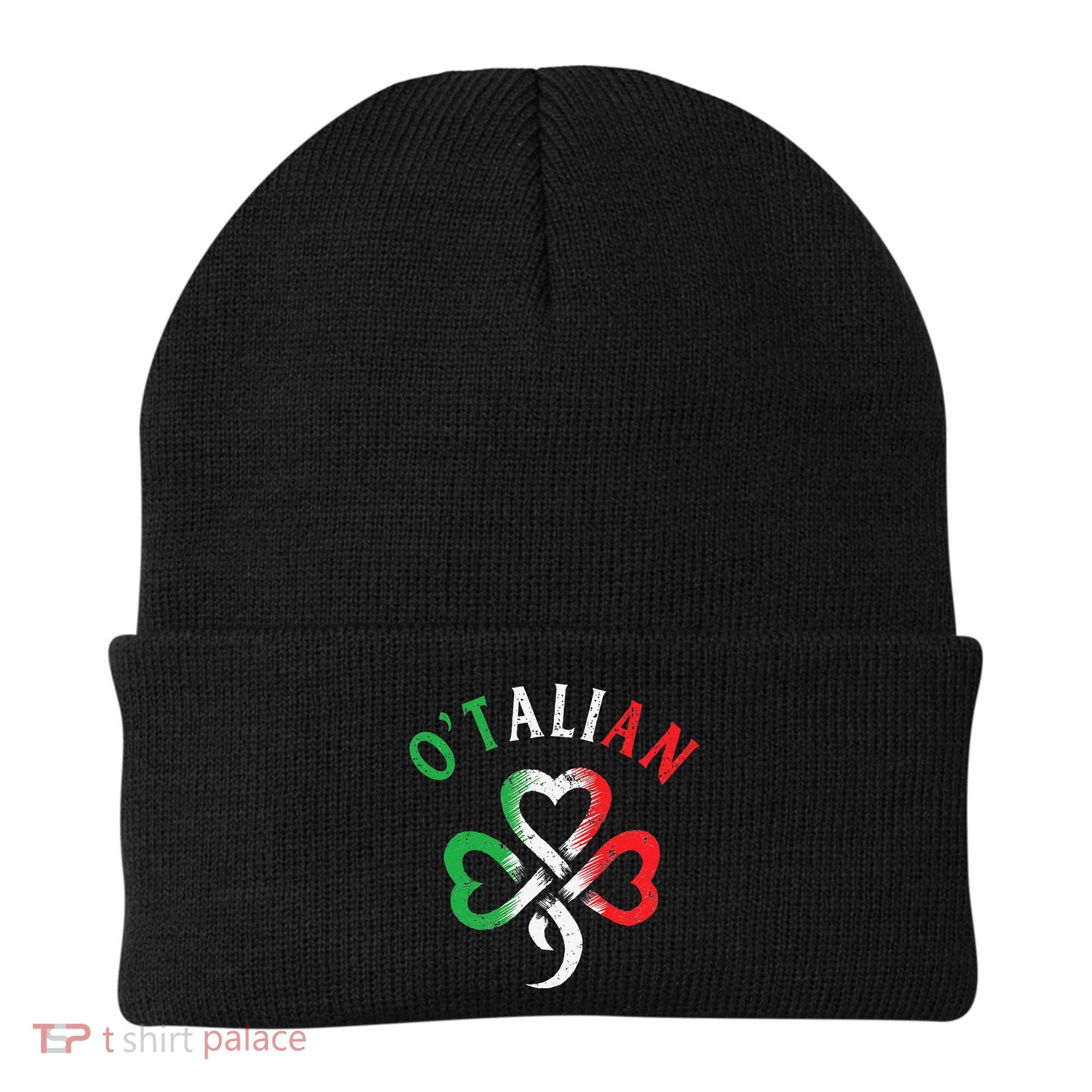 O'talian Italian St Patrick's Day Italia Flag Shamrock Beanie