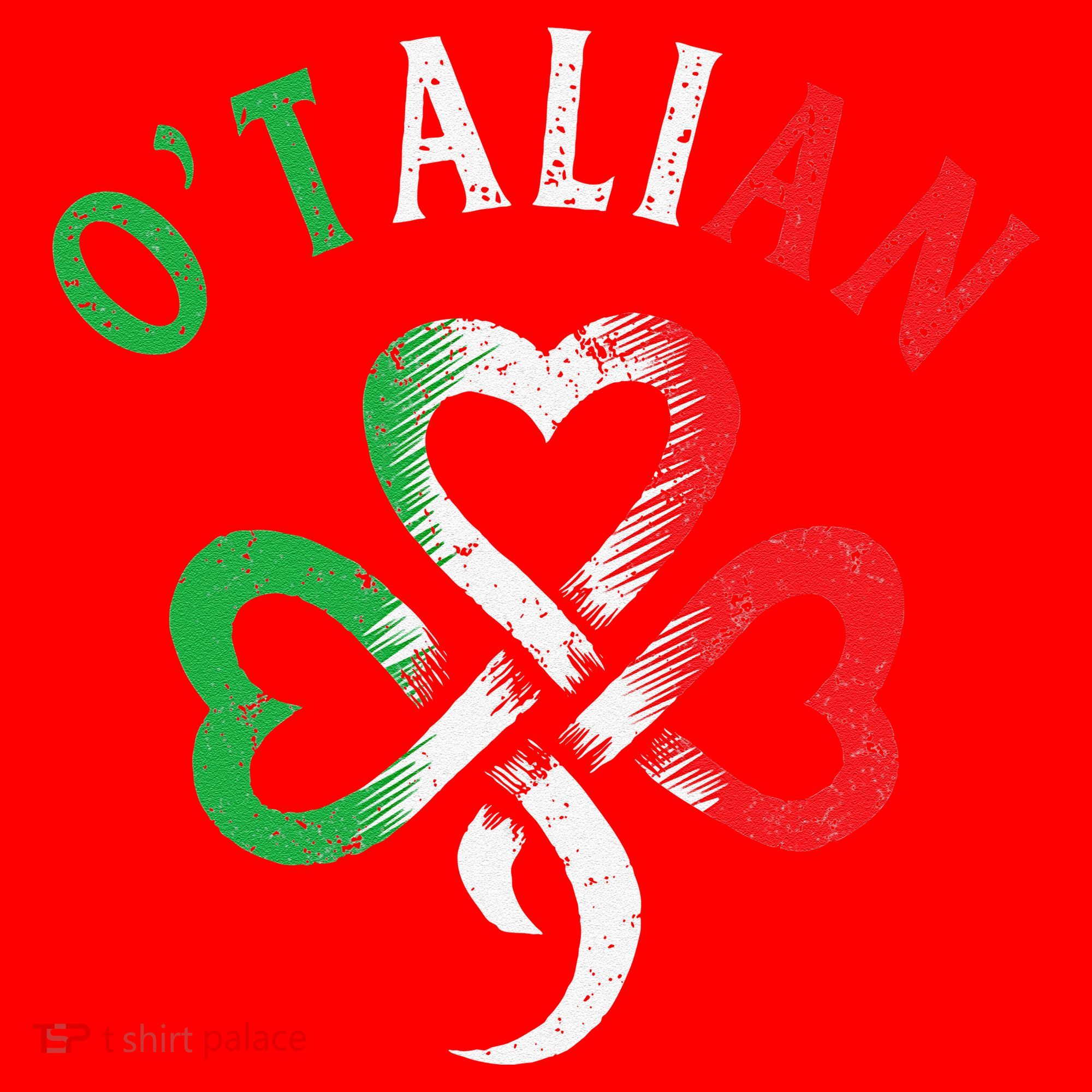 O'talian Italian St Patrick's Day Italia Flag Shamrock Santa Hat