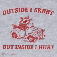 Outside I Skrrt Inside I Hurt Raccoon Women's Sweatshirt thumb 2