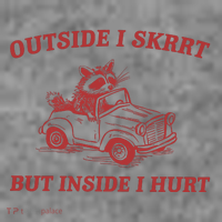 Outside I Skrrt Inside I Hurt Raccoon Toddler Hoodie thumb 2
