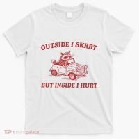 Outside I Skrrt Inside I Hurt Raccoon T-Shirt thumb 0
