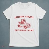 Outside I Skrrt Inside I Hurt Raccoon T-Shirt thumb 5