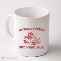 Outside I Skrrt Inside I Hurt Raccoon Coffee Mug thumb 0