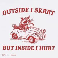 Outside I Skrrt Inside I Hurt Raccoon Women's Hoodie thumb 2
