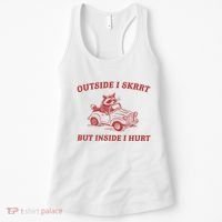 Outside I Skrrt Inside I Hurt Raccoon Women's Tank Top thumb 0