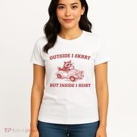 Outside I Skrrt Inside I Hurt Raccoon Women's T-Shirt thumb 4