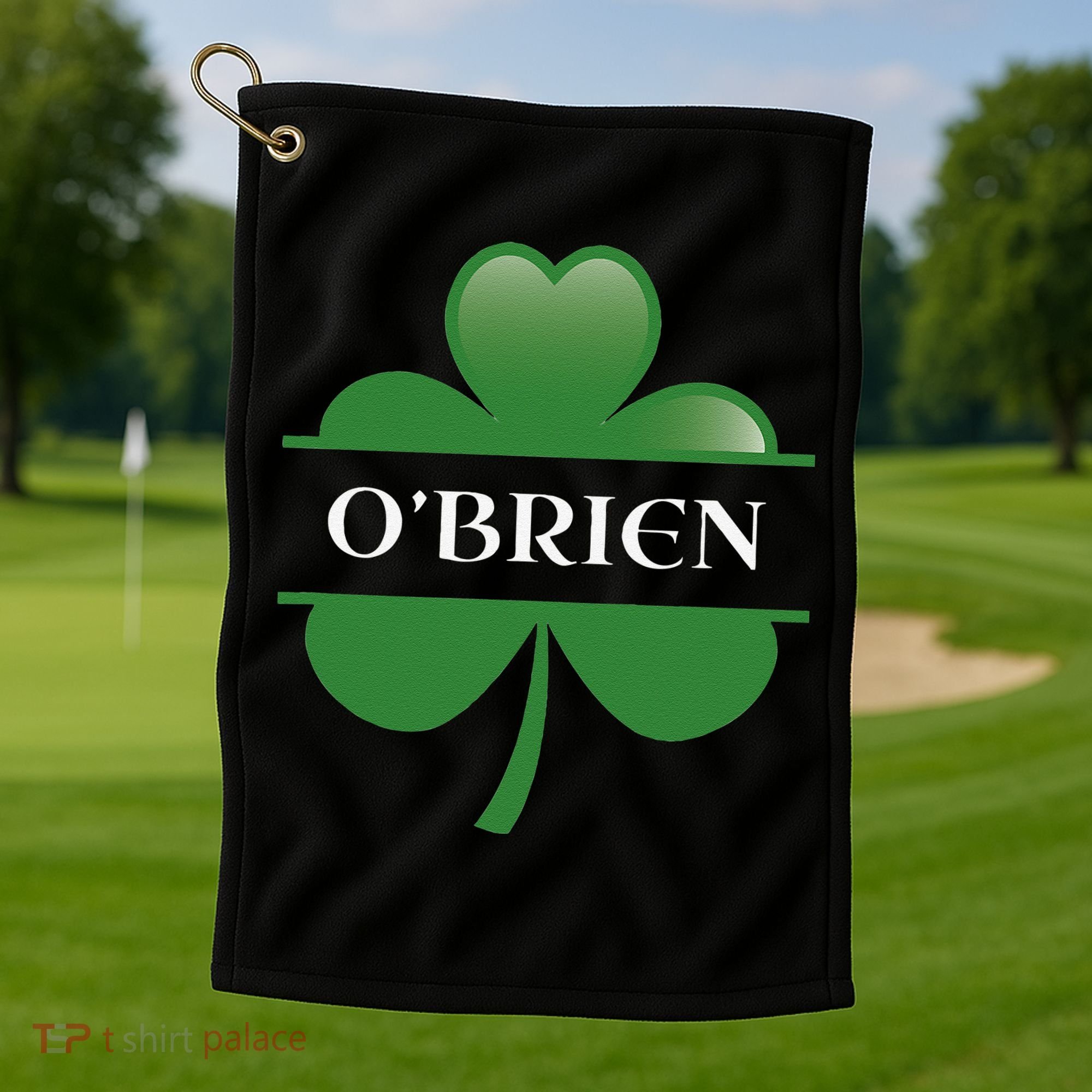 O'Brien Irish Shamrock Lucky St Patricks Day Gift Golf Towel