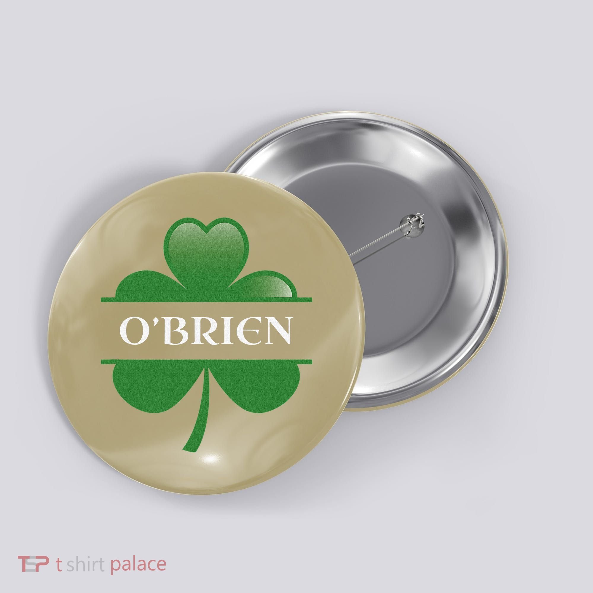 O'Brien Irish Shamrock Lucky St Patricks Day Gift Button