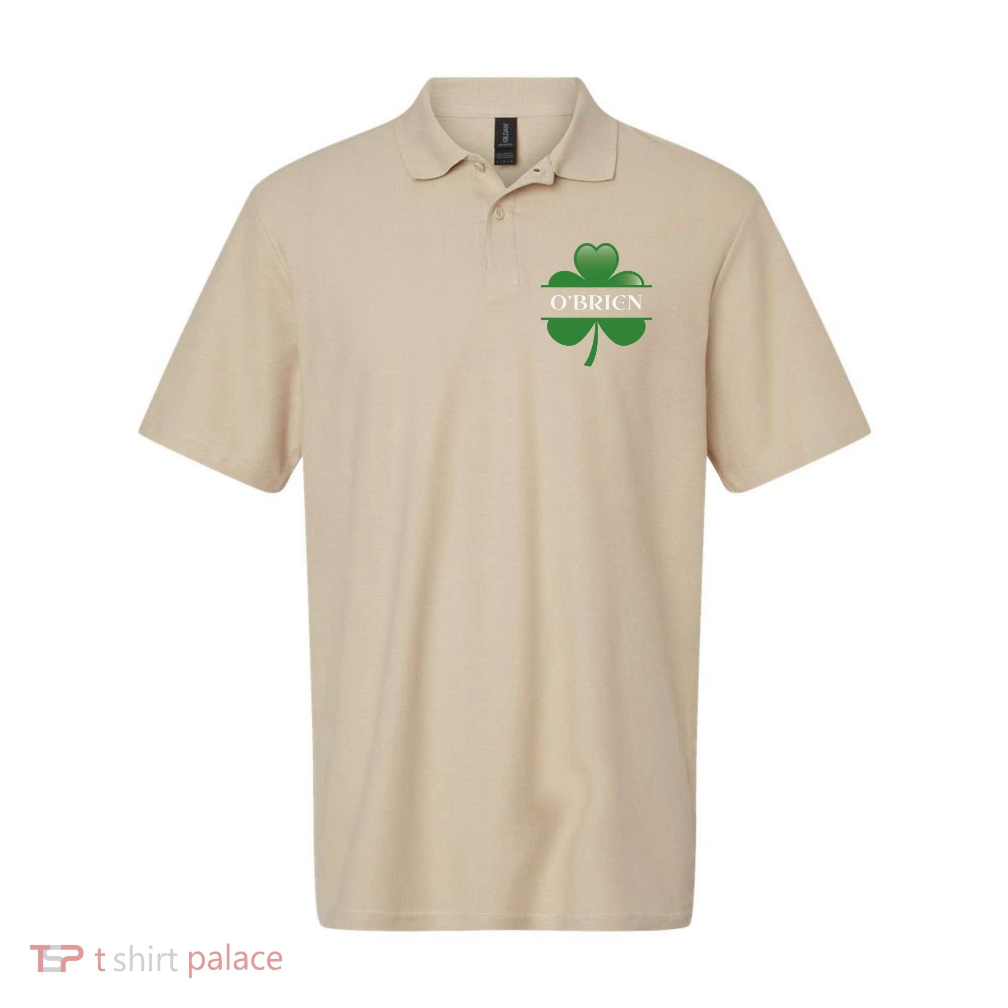 O'Brien Irish Shamrock Lucky St Patricks Day Gift Polo