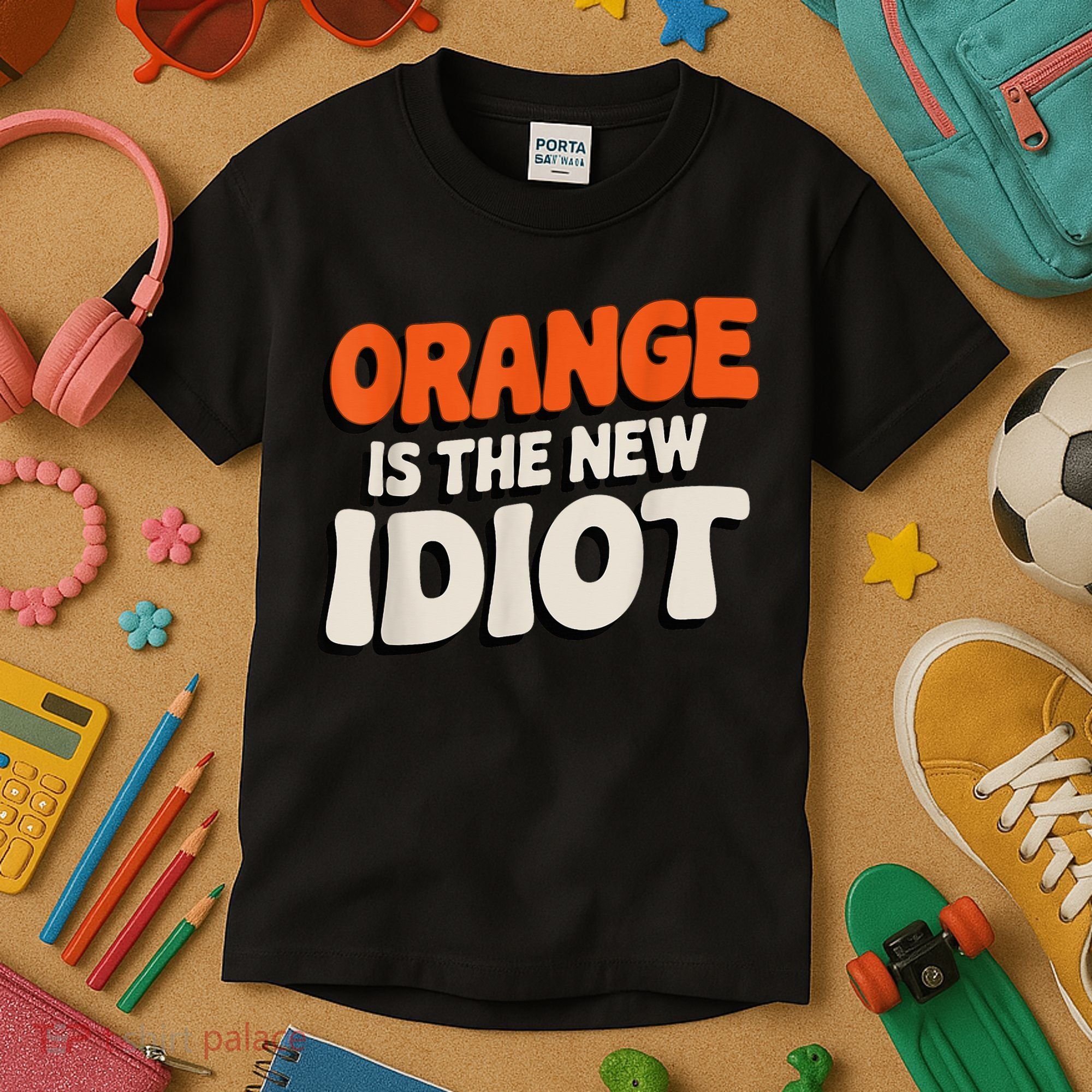 Orange Is The New Idiot Kids T-Shirt