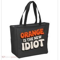 Orange Is The New Idiot Tote Bag thumb 2
