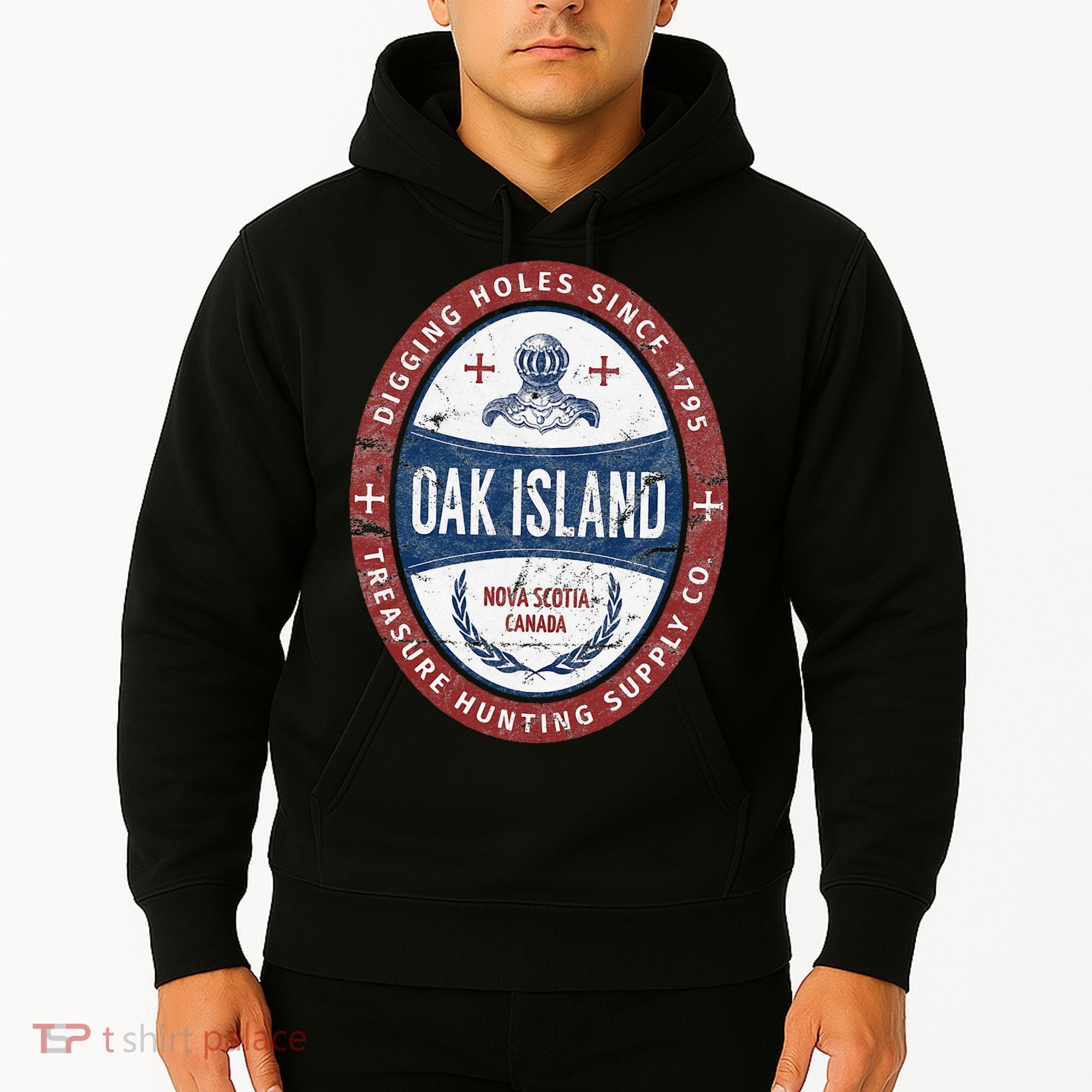 Oak Island Treasure Hunting Retro Templar Knight Treasure Gi Hoodie