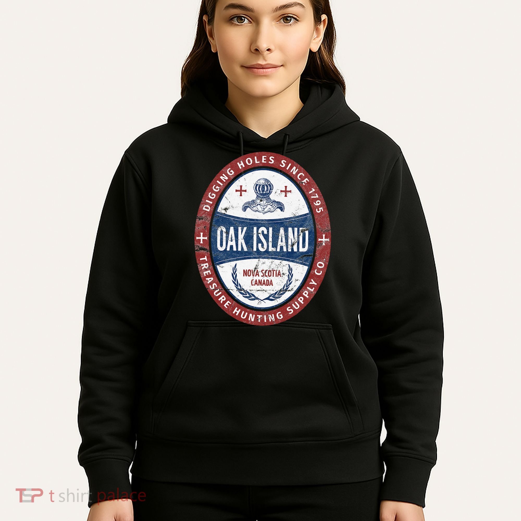 Oak Island Treasure Hunting Retro Templar Knight Treasure Gi Hoodie
